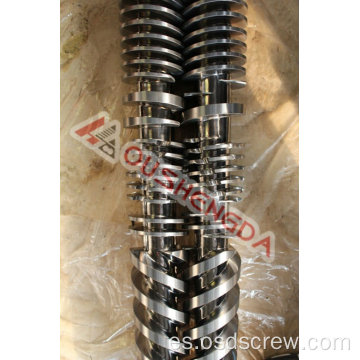 Cilindro de tornillo cónico de doble cara 80/156 para extrusión de tubería de pvc / upvc / pe